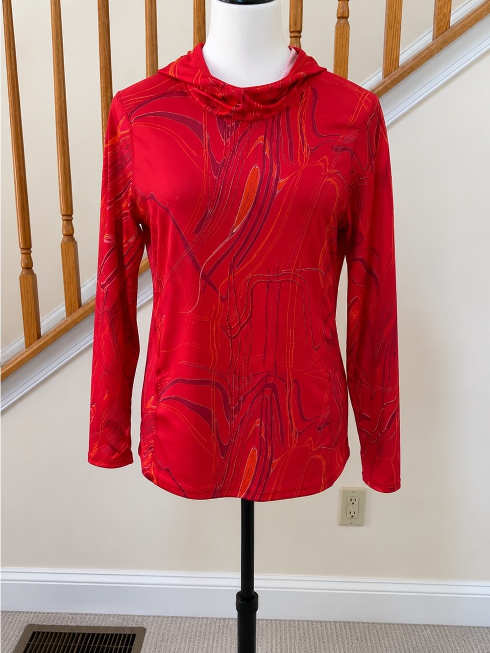 Nike Red Abstract-Print Hoodie